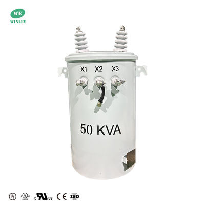 Beli UL bersertifikat 50KVA Single Phase Pole Mounted Transformer Oil Type 13200V hingga 120V Power Distribution Transformer pembuatan online