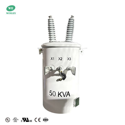 Beli UL Sertifikasi ANSI Standar Single Phase Oil Diperendam Transformer 50KVA 22.86KV Pole Mounted Transformer pembuatan online