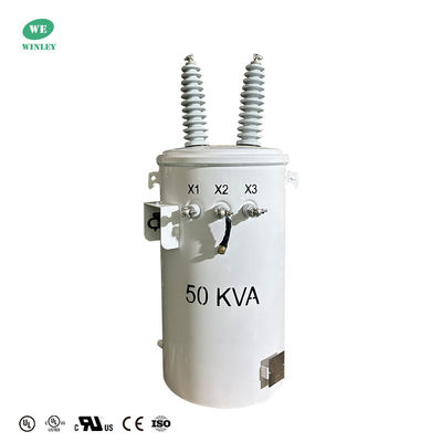 Beli 50 KVA Transformer Overhead Distribution Pole Dipasang 24940V hingga 120V DOE 2016 Efisiensi UL/cUL bersertifikat pembuatan online