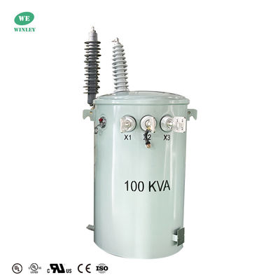 Beli 100 Kva Single Phase Pole Mounted Transformer Dual Winding Power Distribution Oil Immersion Transformer 34.5kv hingga 120v ANSI IEEE Dengan Sertifikasi UL pembuatan online