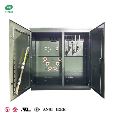 Beli Transformator Distribusi Pad Mounted Tiga Fasa 3750 kVA bersertifikasi UL 12470V Ke 480V Standar ANSI IEEE DOE 2016 pembuatan online