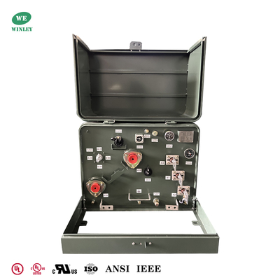 Beli 100Kva Single Phase Pad Mounted Distribution Transformer 13800V hingga 240V Memenuhi DOE 2016 Standar Distribusi Luar Ruang pembuatan online