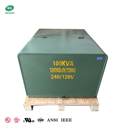 Beli IEEE Standard UL Sertifikasi 100Kva Single Phase Padmount Tipe Transformer Loop Feed 12.47KV hingga 240/120V pembuatan online