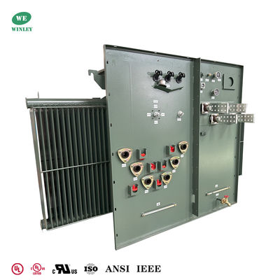 Beli UL Listed 2.5 MVA Three Phase Pad Mounted Transformer 2500KVA Oil-Immersed 12470V To 400V ANSI/IEEE Standards pembuatan online
