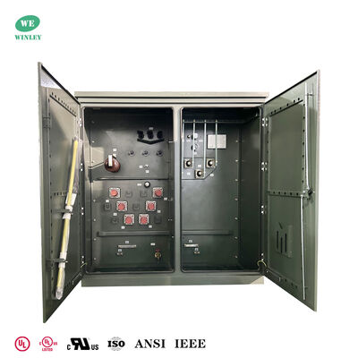 Beli Transformator Tiga Fase Pad Mounted 1000 KVA 34.5KV sampai 208Y/120 Transformator Daya Terendam Minyak dengan Naik Suhu 65/60 °C ANSI C57.12.34 Grup Vektor Dyn1 Standar pembuatan online
