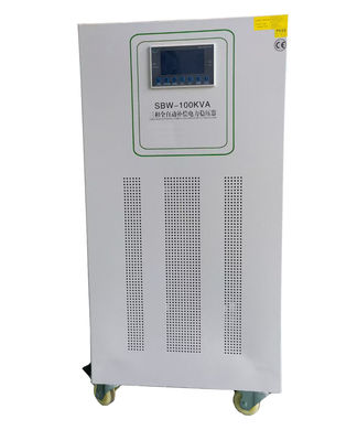 100KVA Tiga Fase Regulator Tegangan Tembaga Beban Penuh 1s Respon