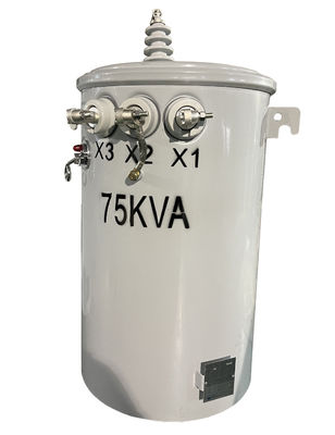 75KVA Pole Mounted Oil Type Transformer 7620V 13200V Fase Tunggal
