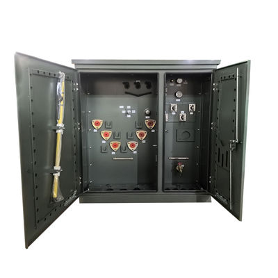 300Kva Tiga Fase Pad Dipasang Transformer Loop Feed 12470GrdY/7200V Untuk 480Y/277