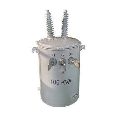 100kva Single Phase Electrical Pole Mounted Type Distribution Transformer Oil Dipendam 24.9KV hingga 240V