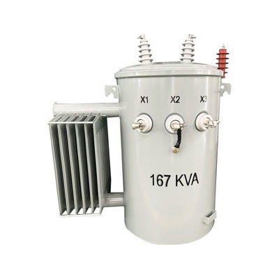 Transformator distribusi yang dipasang pada tiang fase tunggal Langkah Turun 12470V menjadi 277/480V ANSI / IEEE