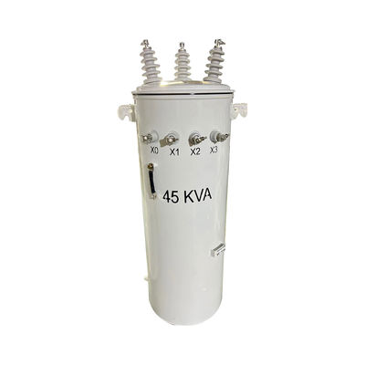 75KVA Tiga fase tiang dipasang Transformer Minyak ditenggelamkan 13800V untuk 480V
