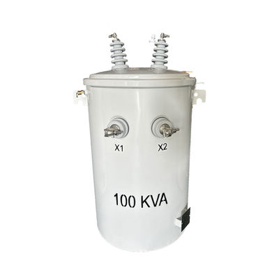 100 Kva Pole Mounted Transformer Single Phase Power Pole Transformer Oil Type 13,8kv sampai 277v Ansi Ieee Standar
