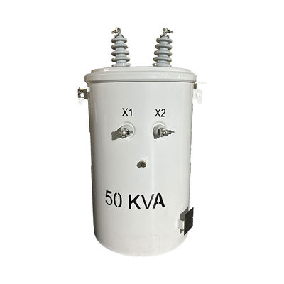 50KVA Transformator Distribusi Pole Single Phase Minyak terendam 12470V Untuk 277V