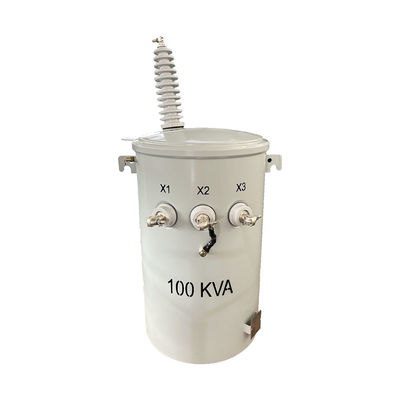 100KVA Single Phase Pole Mounted Distribution Transformer Dual Voltage Langkah Turun 34,5KV ke 120V
