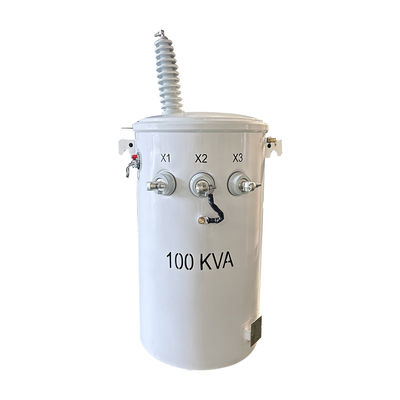 100KVA Transformator kutub daya fase tunggal Tipe Minyak Dual Winding 34,5KV hingga 120V