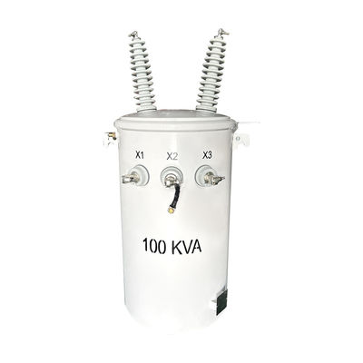 100KVA Single Phase Pole Overhead Distribution Transformer Minyak terendam 34500V Untuk 120V