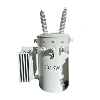ANSI Standar Single Phase Oil Diperendam Transformer 167KVA 34.5KV tiang dipasang Transformer Daya