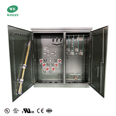 1000Kva Tiga Fase Pad Dipasang Transformer Loop Feed 34.5KV Untuk 208V UL Sertifikasi