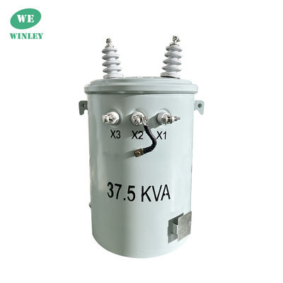 37.5kva Single Phase Pole Mounted Electrical Transformer Onan 4160V hingga 480V ANSI
