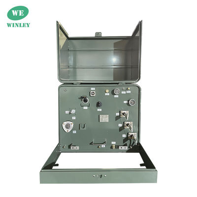 Perumahan 200Kva Single Phase Pad Dipasang Transformer Distribusi Minyak Merendam 34500V untuk 120V