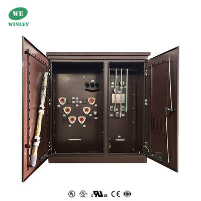 45Kva Tiga Fase Pad Dipasang Transformer Minyak Merendam Distribusi 12470V Step Down UL Certified