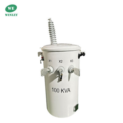 100KVA Single Phase Pole Mounted Power Transformer 34500V hingga 120V Distribusi Overhead