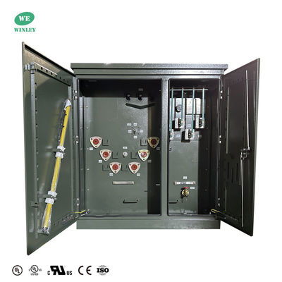 UL Sertifikasi 300Kva Pad Mount Tiga-Fase Oil-Dimmered Distribution Transformer 12470V sampai 480V Dengan CT ANSI IEEE DOE 2016 Standar