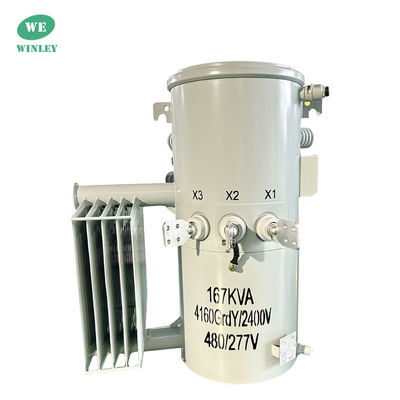 167Kva Single Phase Pole Mounted Transformer Step Down 12.47KV Minyak Merendam ANSI IEEE DOE 2016 Standar Power Overhead Distribution Transformer