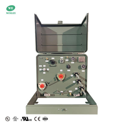 Transformator Pad-Mounted Fase Tunggal 75Kva Distribusi Daya Luar Ruangan Penurunan Tegangan 12.47KV Standar ANSI IEEE