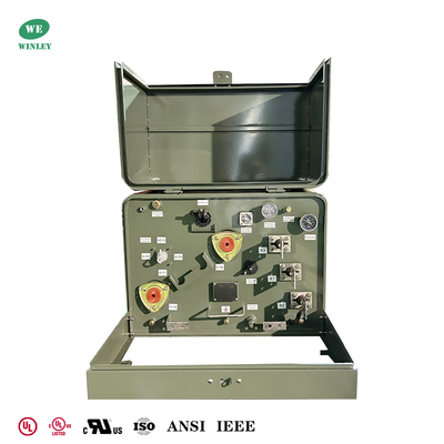 Transformator Distribusi Daya Terpasang di Pad 1 Fasa 25Kva Bersertifikat UL Standar IEEE 12470V