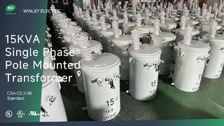 Transformator Pemasangan Tiang 15kva, Transformator Daya Terendam Minyak 13,8kv, CSA C2.2 Standar, Bersertifikat cUL