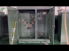 Tangki Baja Tahan Karat 304 Transformator Terpasang Pad Tiga Fase 2500Kva 12.47KV Ke Distribusi Daya 480V